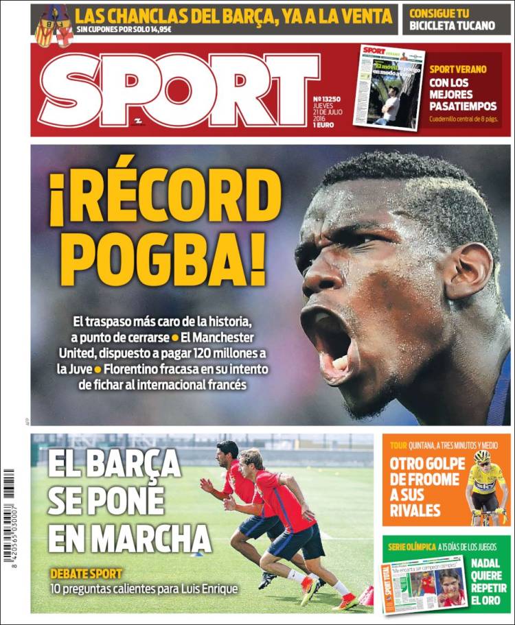 Sport Portada Pogba 21.07.16
