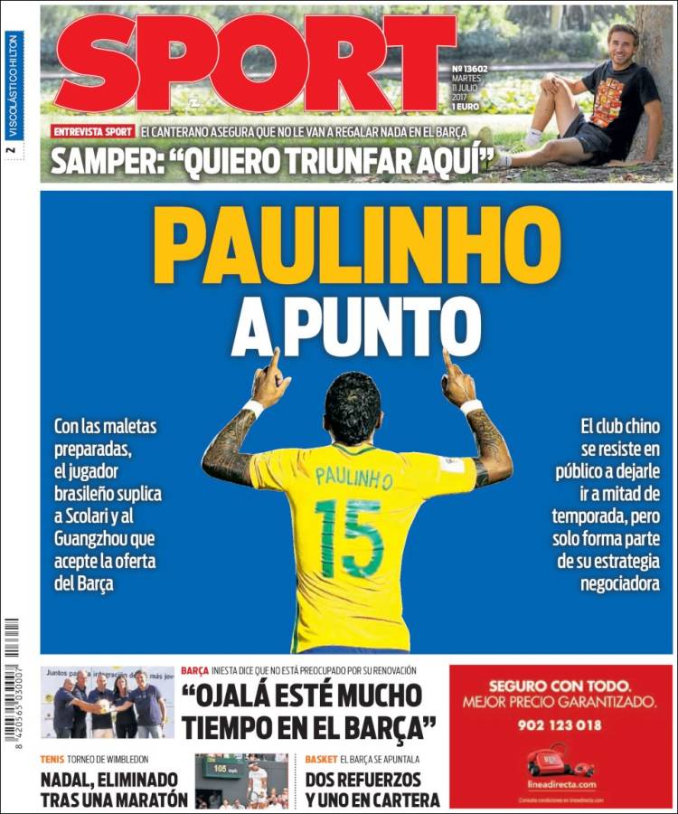Sport Portada Paulinho 11.07.17