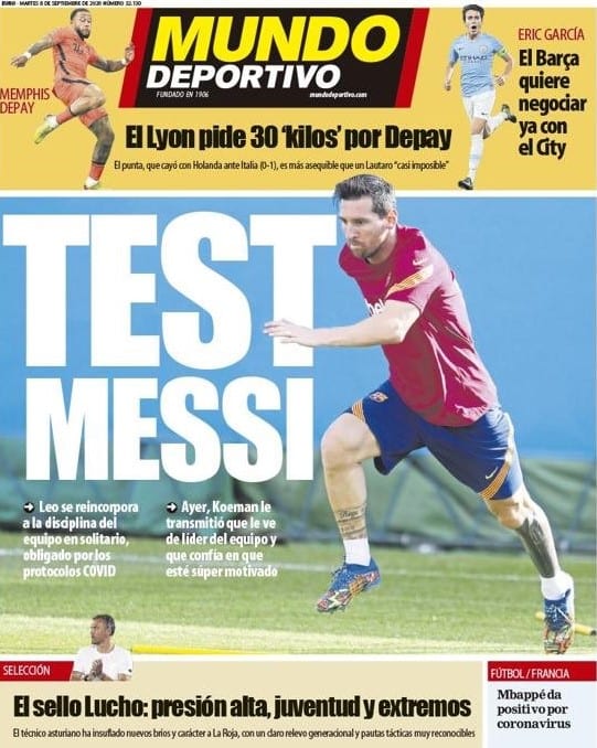 Portada Mundo Deportivo Messi retorno