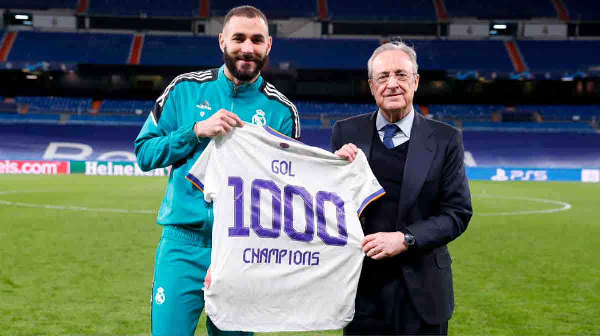 Benzema y Florentino 1000 goles