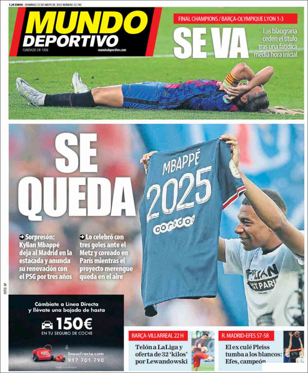 Portada Mundo Deportivo 22-05-22