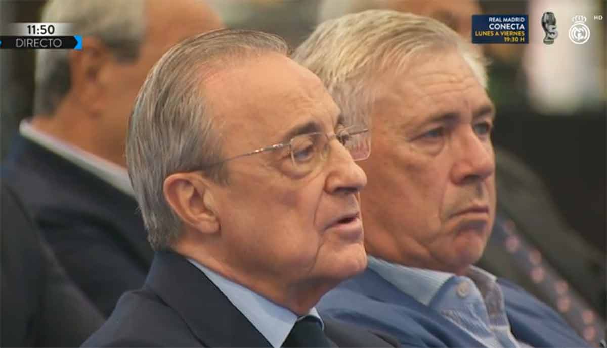 Florentino y Ancelotti emocionados en despedida de Casemiro