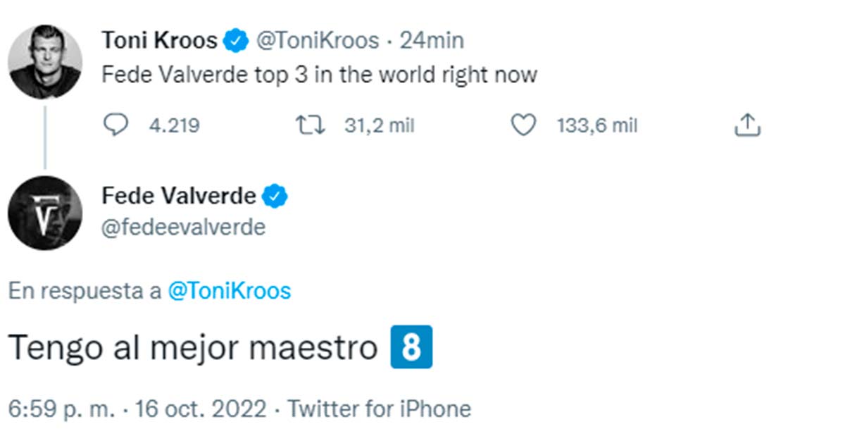 Tweet Kroos Valverde