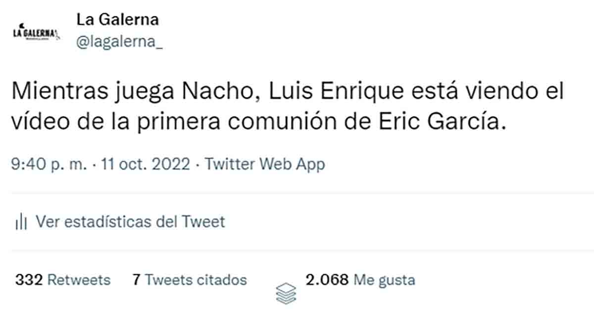 Tuit La Galerna Eric García comunión Luis Enrique