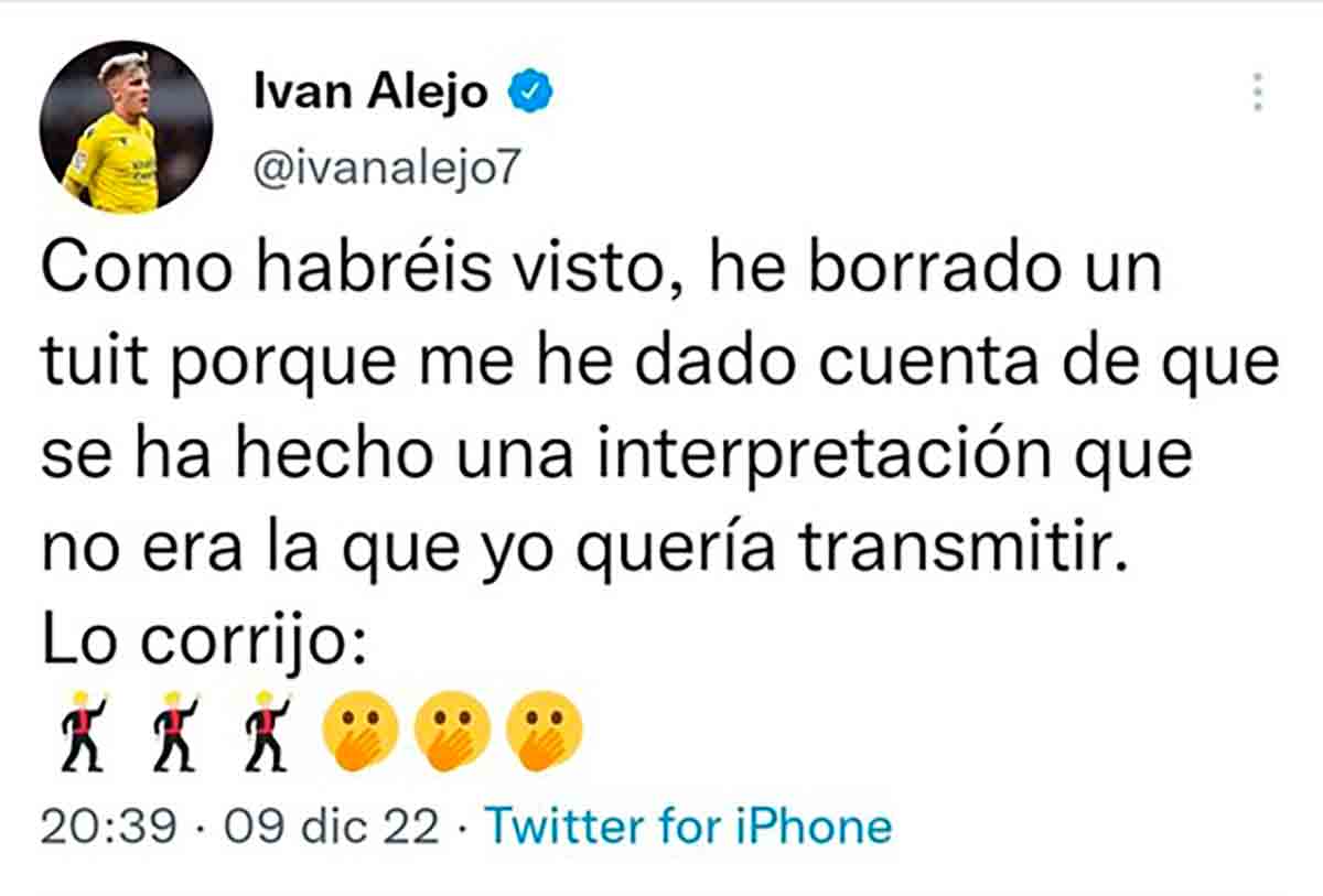 Tuit Iván Alejo Racismo Vinícius