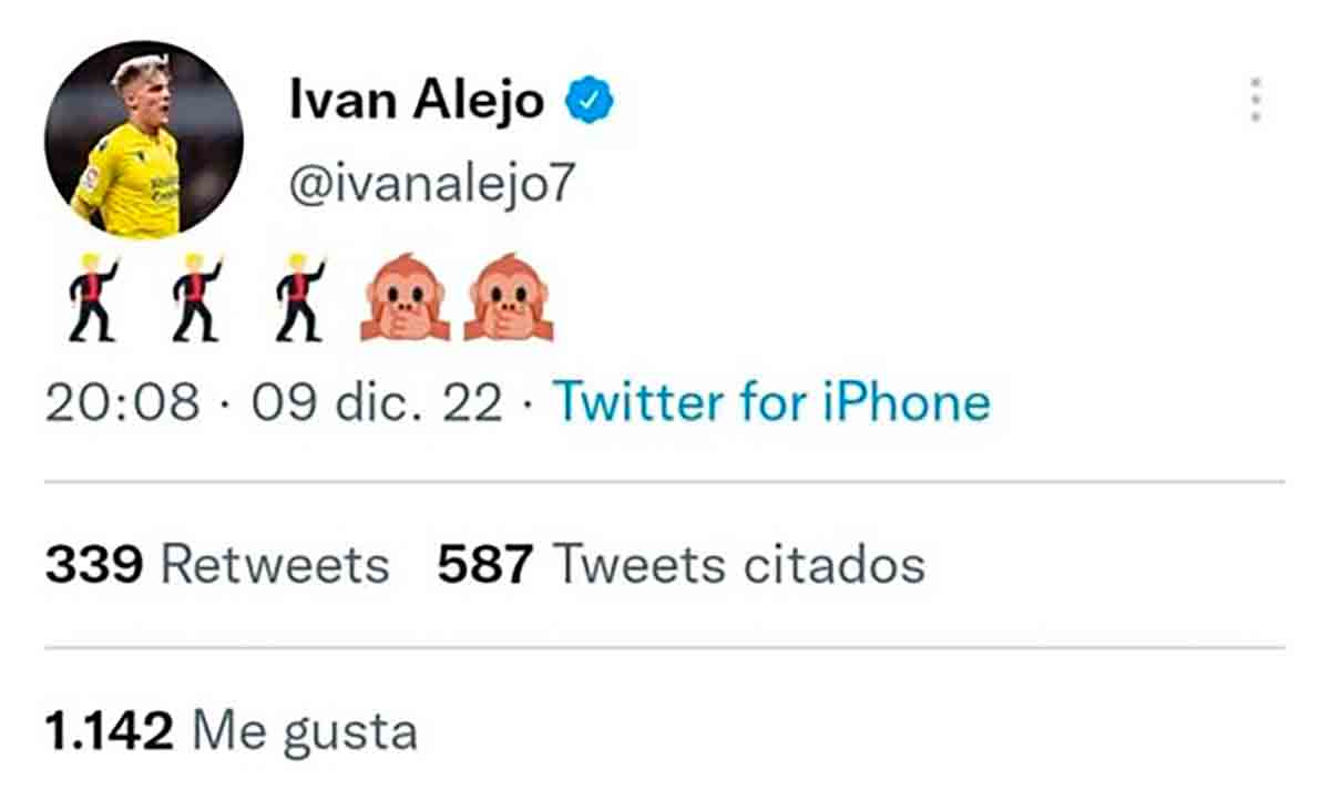 Tuit Iván Alejo racismo Vinícius