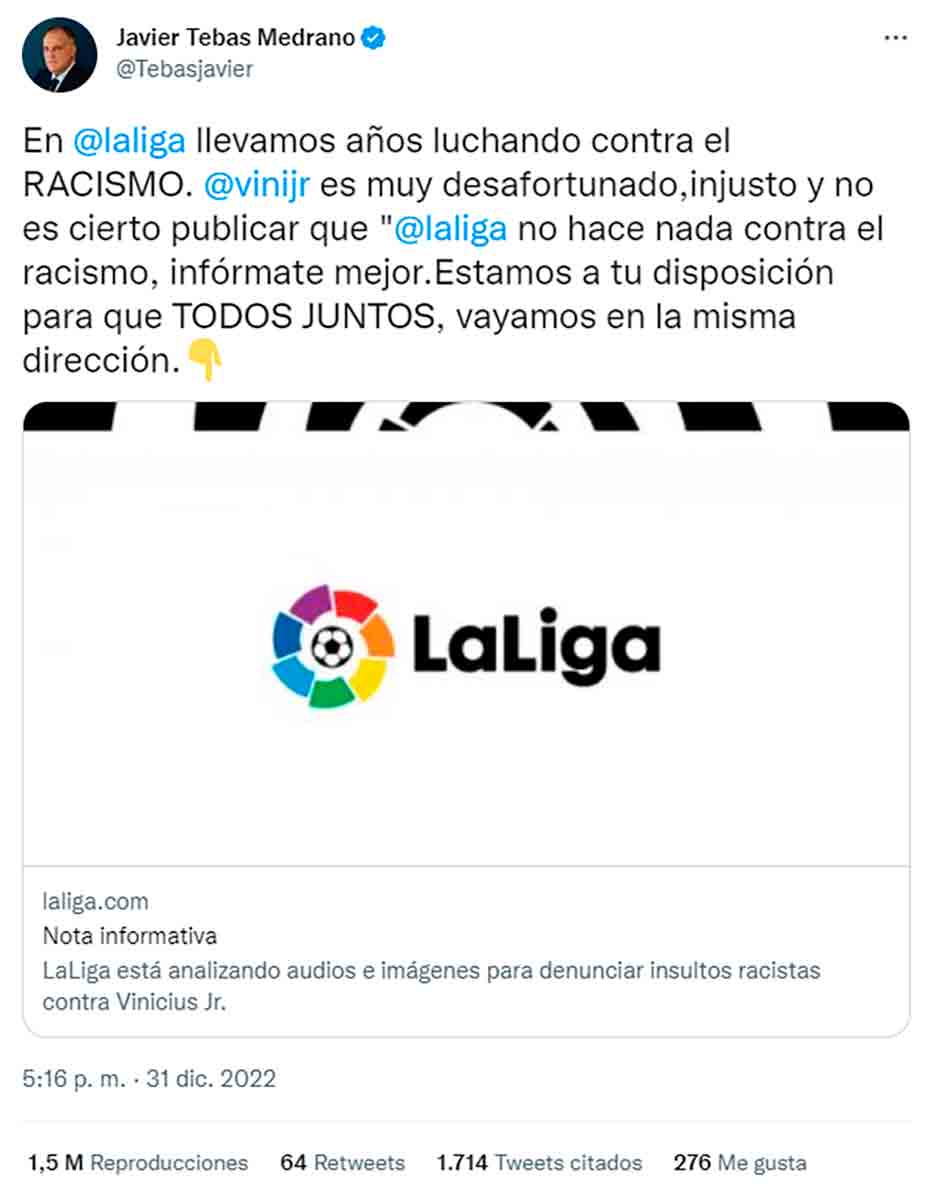 Tebas Vinícius tuit