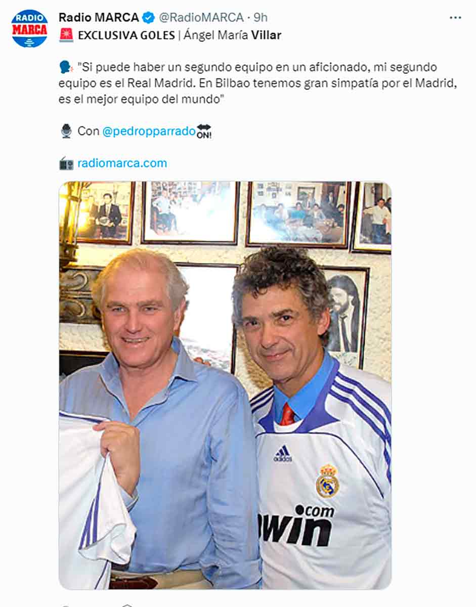 Tuit Marca camiseta Madrid Villar junto a Calderón