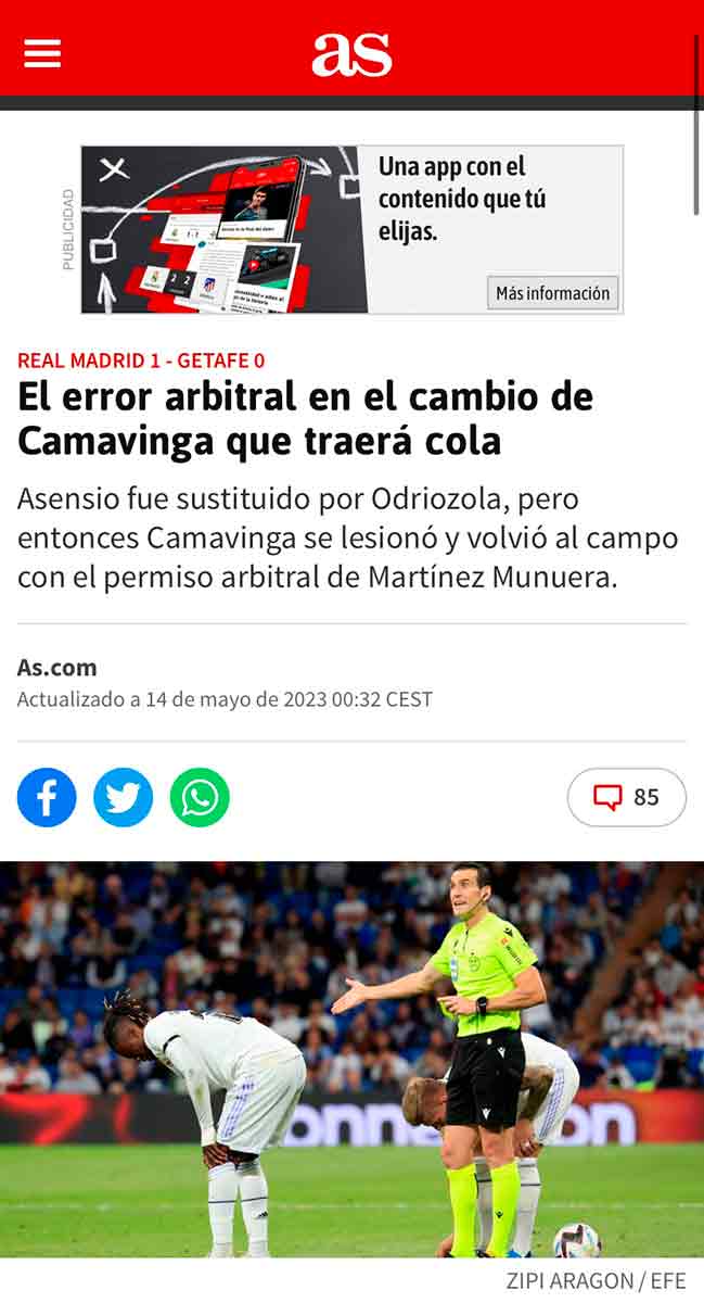 As error Martínez Munuera Camavinga