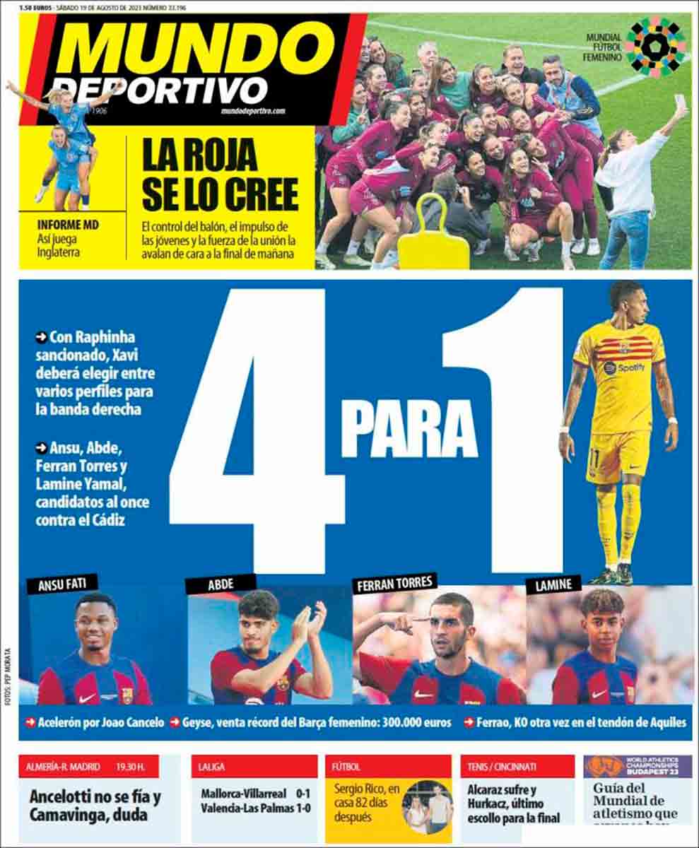 Portada Mundo Deportivo 19-08-23