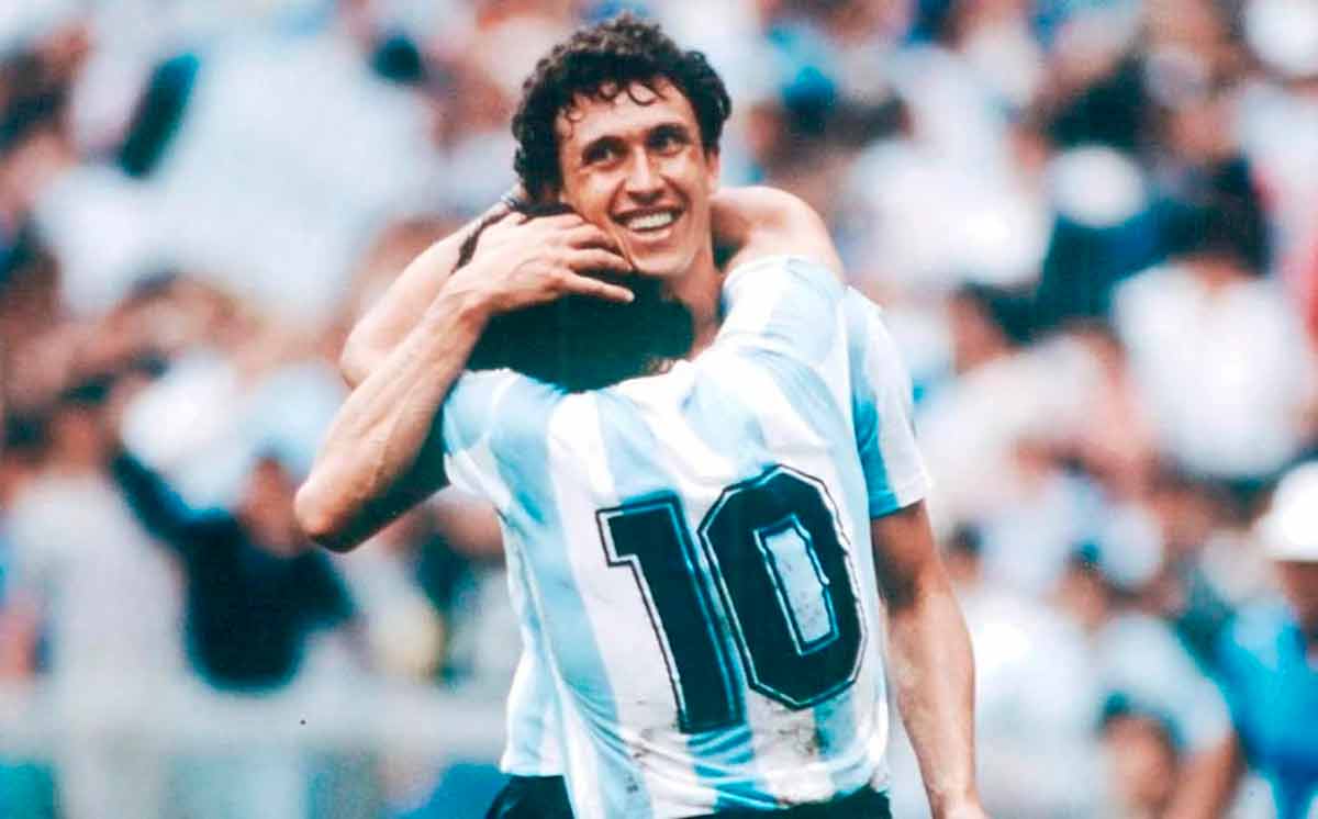Maradona y Valdano 1986