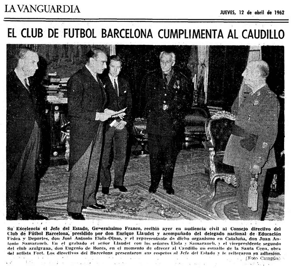 El Barça, siempre con Franco