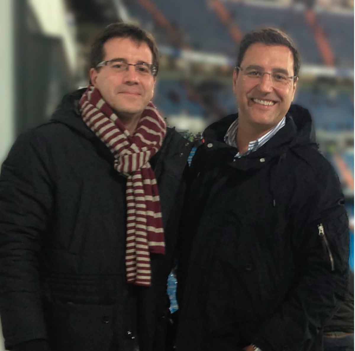 José y Javi en el Bernabéu