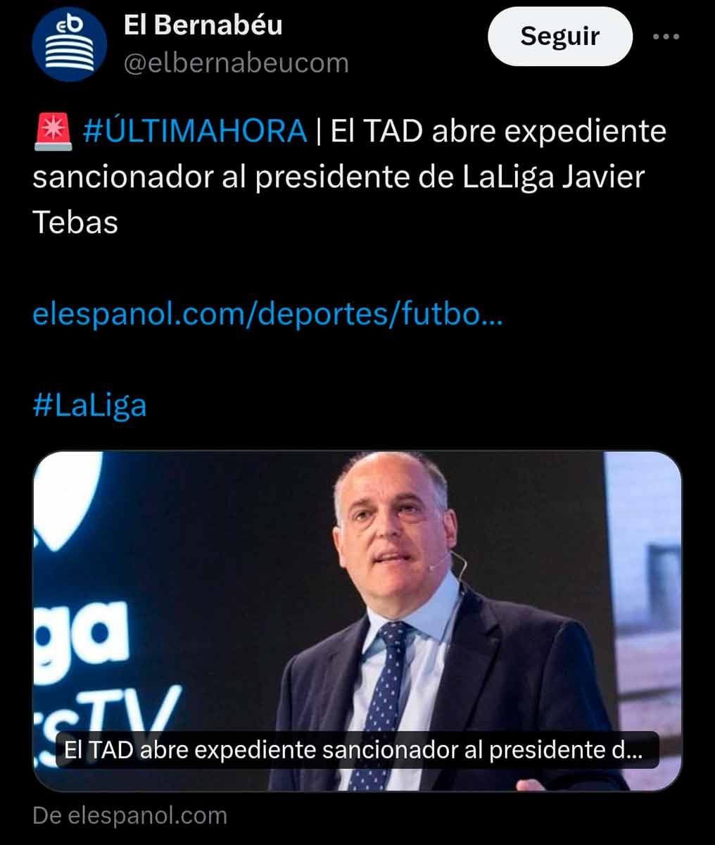 Tuit expediente TAD a Tebas