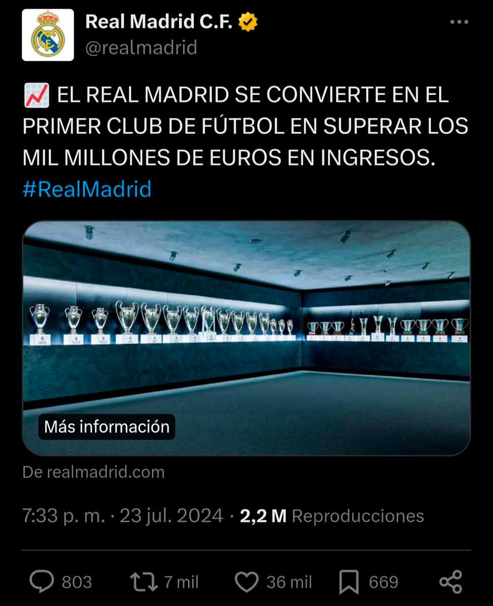 Récord de ingresos del Real Madrid